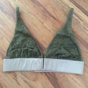 FREE PEOPLE NWOT Green Lace Bralette